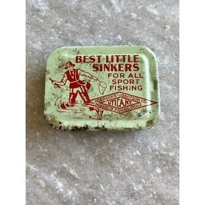 Vintage Best Little Sinkers For All Sport Fishing Tin w Sinkers